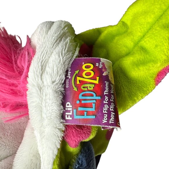 Flip A Zoo 2 in 1 Dragon Unicorn Plush Stuffed Animal Persephone Imogen Green Wh - Picture 12 of 16